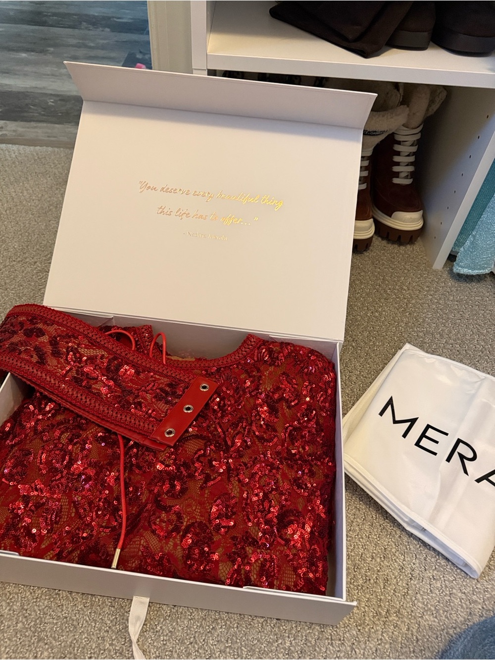 Nadine Merabi red sequin Jumpsuit - Picture 5 of 6